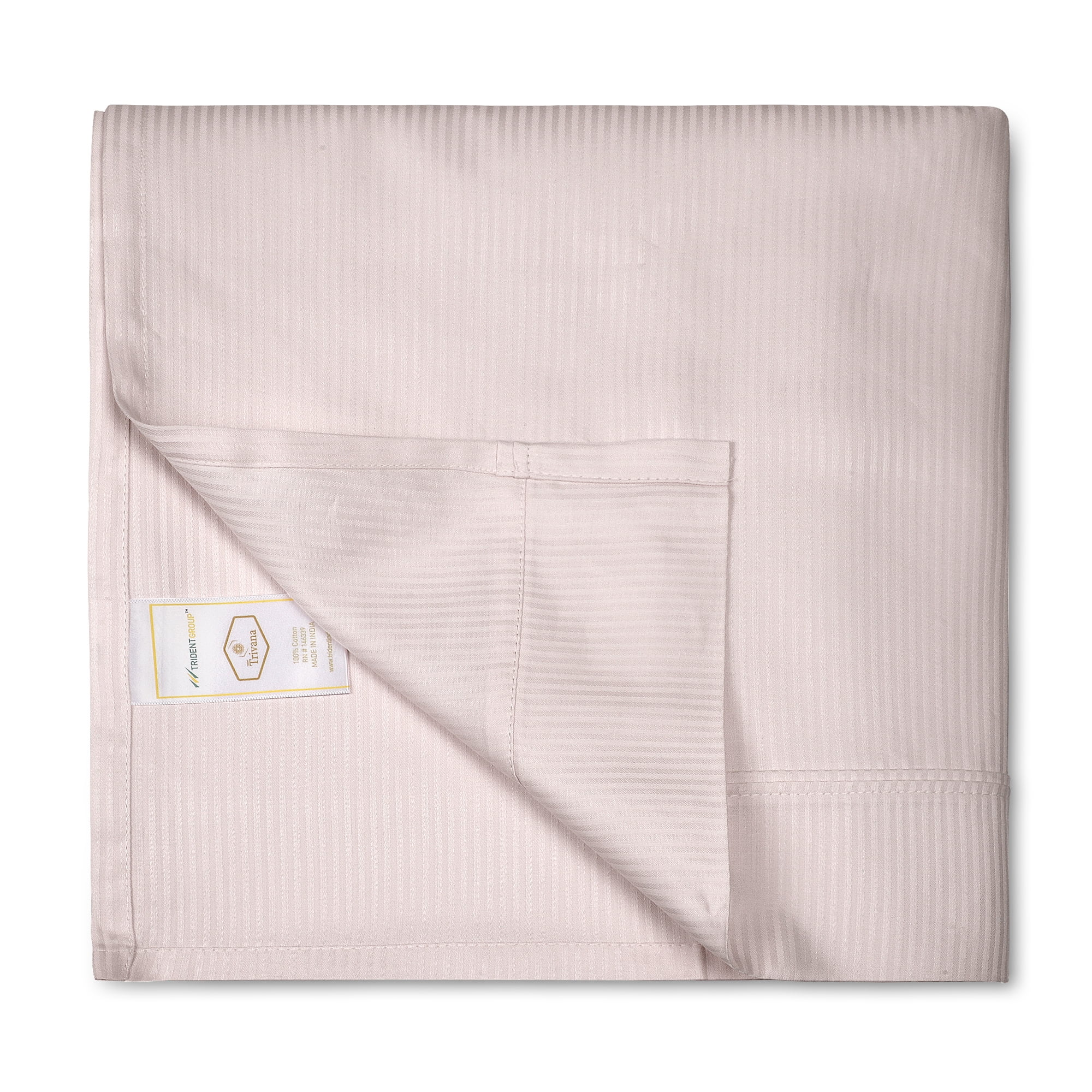 trident twin sheet set- 300tc- 100% cotton, sateen weave, 16.5 inch deep pocket, luxury hotel bedding sheet set, oeko-tex certified, 3 piece, trivana collection (pink tint)