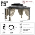 thumbnail image 2 of Pakunoda 11' X 6.5' Gazebo Universal Replacement Privacy 4-Panel Curtains, Waterproof Outdoor Curtains Cream Sidewall with Zipper for Patio Garden Backyard 10' X 12' Gazebo, Curtain Only, 2 of 8