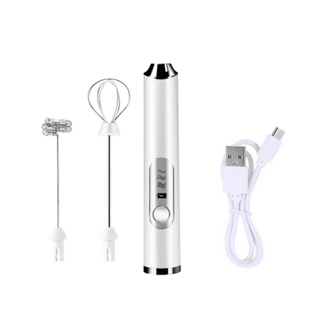 

Milk Frother Handheld Rechargeable Electric Foam Maker for Coffee Mini Milk Foamer Drink Mixer White