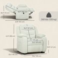 thumbnail image 2 of Beige Power Massage Recliner Chair, 8-Point Vibration Massage Single Sofa with USB Port, Remote Control & Memory Positions, Velvet Fabric Living Room Armchair, 35.4" W x 41.3" H, 2 of 7