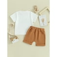 thumbnail image 3 of Bagilaanoe 2pcs Toddler Baby Boy Shorts Set Short Sleeve Letter Print T Shirt Tops + Shorts 3M 6M 12M 18M 24M 3T Kids Casual Summer Clothes, 3 of 8