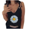 thumbnail image 1 of Pompotops Camisole Tendance Mode 2021 Col en V Imprimé Marguerite pour Femmes, 1 of 6