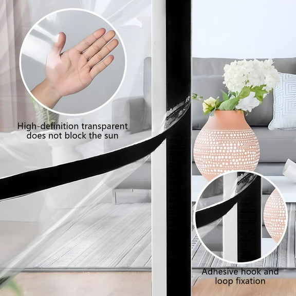 SELIVO Winter Window Insulation Kit,39"×70.8" Clear Thermal Window Coverings,Window Cover,Reusable Transparent Window Insulation Film Window Wrap for Warm (Black Edging)