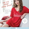 thumbnail image 6 of Hello Mello Holiday Sleep Shirt Soft Lounge Pajama V-Neck Nightgown, Tis the Season (Women's), 6 of 8