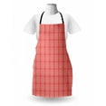 thumbnail image 3 of Abstract Apron, Continuous Vertically Arranged Vintage Flowers Motif on Monotone Backdrop, Unisex Kitchen Bib with Adjustable Neck for Cooking Gardening, Adult Size, Coral and White, by Ambesonne, 3 of 4
