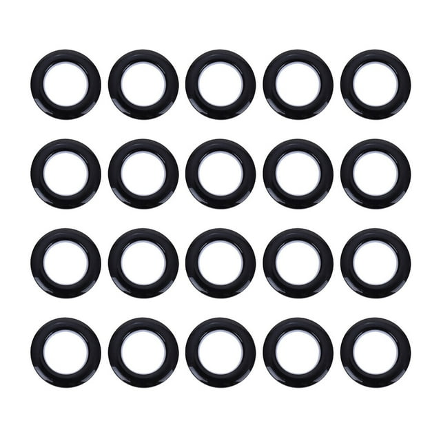 Shisuyan 80 Pcs Cercles de Rideaux en Plastique à Oeillets Accessoires de Tringle à Rideaux pour Chambre Salon (Noir)