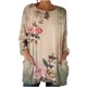 thumbnail image 3 of TaTaai Women's Vintage Print Long Sleeve Crew Neck Casual Tops Loose Fit Soft Blouse with Pockets Lightweight Comfy Tee for Fall Daily Party Travel Streetwear Gift, 3 of 7