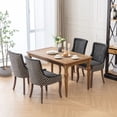 thumbnail image 3 of EHANCIS Fabric Upholstered Side Chairs Set of 2 ,High-Back Dining Chair with Solid Wood Frame and Nailhead Trim Legs, Suitable for Kitchen and Dining Room(Black), 3 of 7