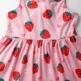 thumbnail image 4 of Summer Dress for Girls Toddler Strawberry Dress Baby Casual A-Line Dresses Kids Ruffle Sleeve School Dresses Birthday Party Sundress 18-24 Months, 4 of 5
