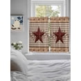 thumbnail image 3 of Texas Star Vintage Living Room Curtains 2 Panel, Brown Checkered Berry Farmhouse Cafe Window Treatment, Farmhouse Bedroom Bathroom Kitchen Curtains Drapes 104"x45", 3 of 6