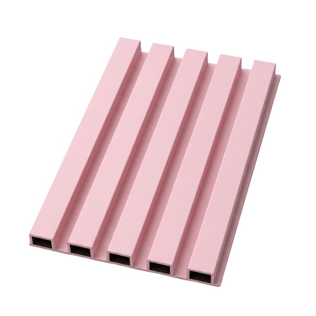 Panel Decorativo WPC 3D Tipo Lambrín Rosa Claro 12 Piezas 1m x 16cm Pared Interior