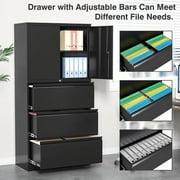 Fesbos File Cabinets, Metal Filing Cabinet, Lateral Filing Cabinet with 3 Drawers, 65 H File Cabinet for Home Office, Lockable File Cabinet Office Storage Cabinet for Letter/Legal/A4 Size Files