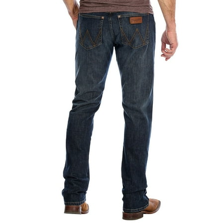 Wrangler Apparel Mens Retro Premium Slim Straight Barrick Wash Jeans 30x34 Denim