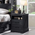 thumbnail image 5 of EDX 2 Drawers 24" Wood Nightstand with Drawers and Charging Station, Bedside Table for Bedroom or Living Room, Black, 5 of 5