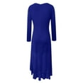 thumbnail image 7 of bbyeadc Women's Sexy Ruched Bodycon Midi Dresses Square Neck Long Sleeve Ruffle Hem Cocktail Party Dress (Blue, XL), 7 of 7