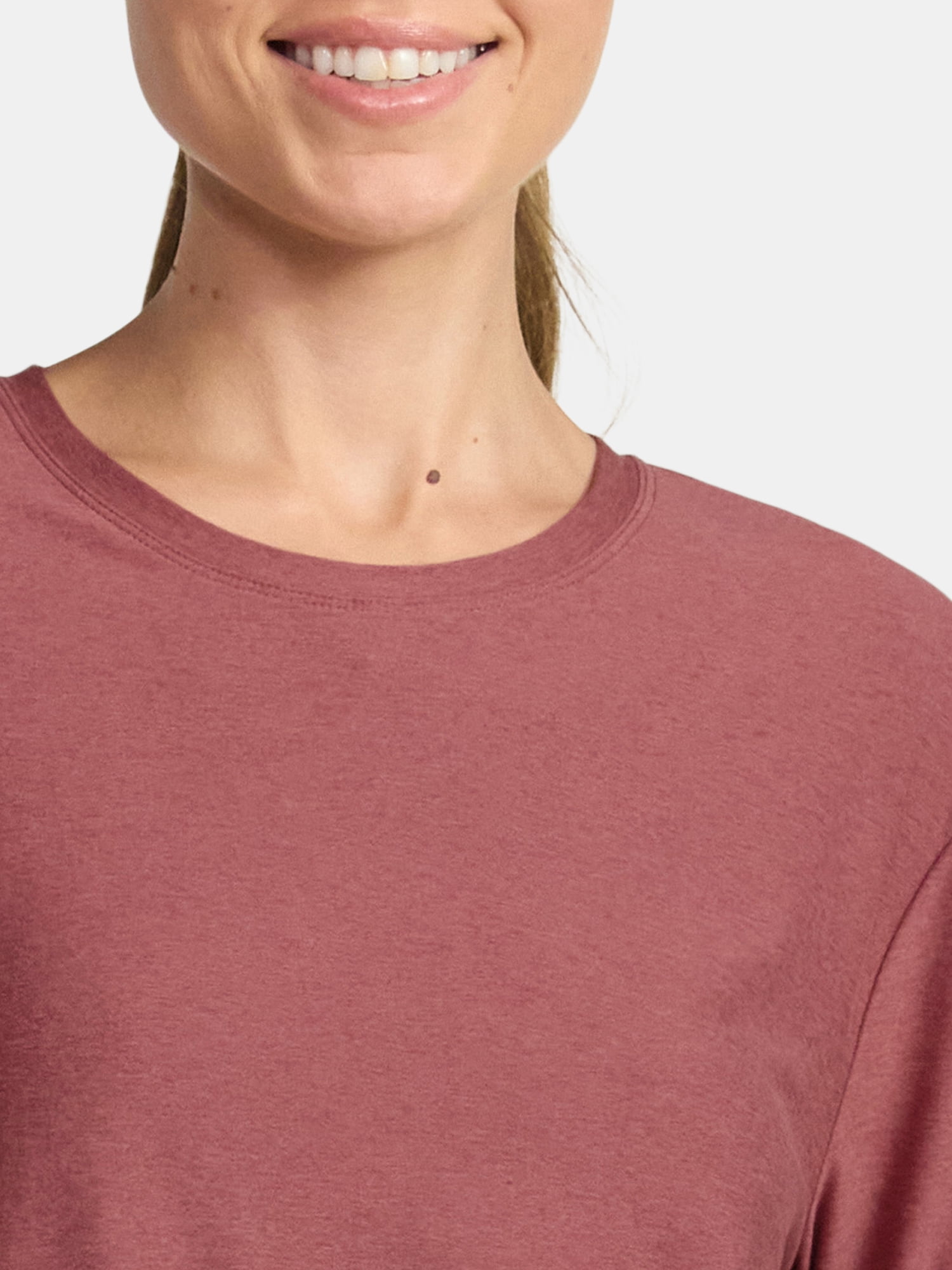 Athletic Works Women's and Women's ButterCore Tee with Long Sleeves, Sizes XS-4X