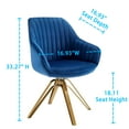 thumbnail image 2 of Art Leon Velvet Desk Chair Swivel with Gold Plated Legs, Mazarine, 2 of 9