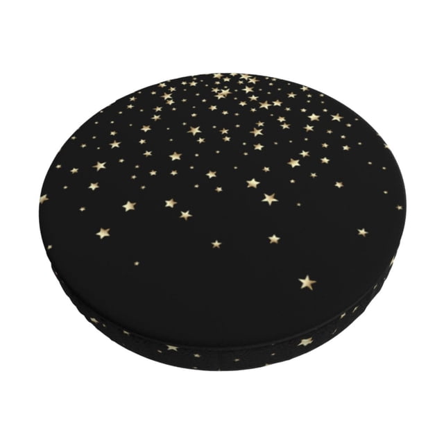 Disketp Star Silver Glitter Funda Redonda para Taburete, Funda de Cojín para Silla de Bar Suave y Elástica-13 inch