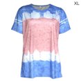 thumbnail image 1 of Camiseta de Mujer Cuello Redondo Manga Corta Top Blusa Casual Estampada, Color Azul, XL Yuarrent AP002430-04, 1 of 7