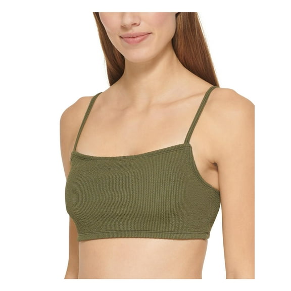 DKNY Womens Ribbed Solid Bikini Swim top