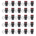 thumbnail image 1 of Uadme 25 interruptores de botón pequeños, interruptores Cuadrados de Bloqueo automático con luz, 0.630 in, 24 V, 5 A(Rojo), 1 of 8