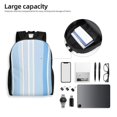 thumbnail image 6 of Single Side Full Backpack 16.1×11.8×4.5in Large Capacity Breathable Shoulder Belt Leisure Simple And Strong Bearing Capacity Light Blue Stripe_3, 6 of 8