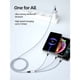 thumbnail image 3 of Cable de carga múltiple, paquete de 3, cable USB trenzado de nailon 3 en 1 de 120 cm con cable USB C, cable micro USB, compatible con iPhone, cable de carga USB Android de carga rápida, 3 of 5