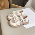 thumbnail image 5 of Otqutp Girls Mary Jane Shoes Mesh Lace Trim Bow Heart Buckle Kids Flats Non Slip Round Toe School Uniform Party Shoe, 5 of 8