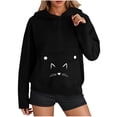 thumbnail image 4 of Yteetum Hoodies for Women Oversized Drawstring Front Carry Pet Pouch Pullover Hooded Sweatshirts Womens Pet Graphic Print Loose Pet Big Pockets Long Sleeve Hooded Sweatshirt Fall Clothes Clothes, 4 of 7
