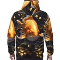 thumbnail image 7 of Pofeuu Golden Koi And Treasure Print Mens Casual Hooded Collar Drawstring Hoodies Pullover Sweatshirts Casual Long Sleeve Shirts-Medium, 7 of 7