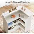 thumbnail image 4 of Finmind 4-Tier L-Shaped Bar Cabinet, Home Bar Corner Bar Unit with Stemware Racks, Reception Desk Liquor Wine Bar Table for Home Pub, White, 4 of 8