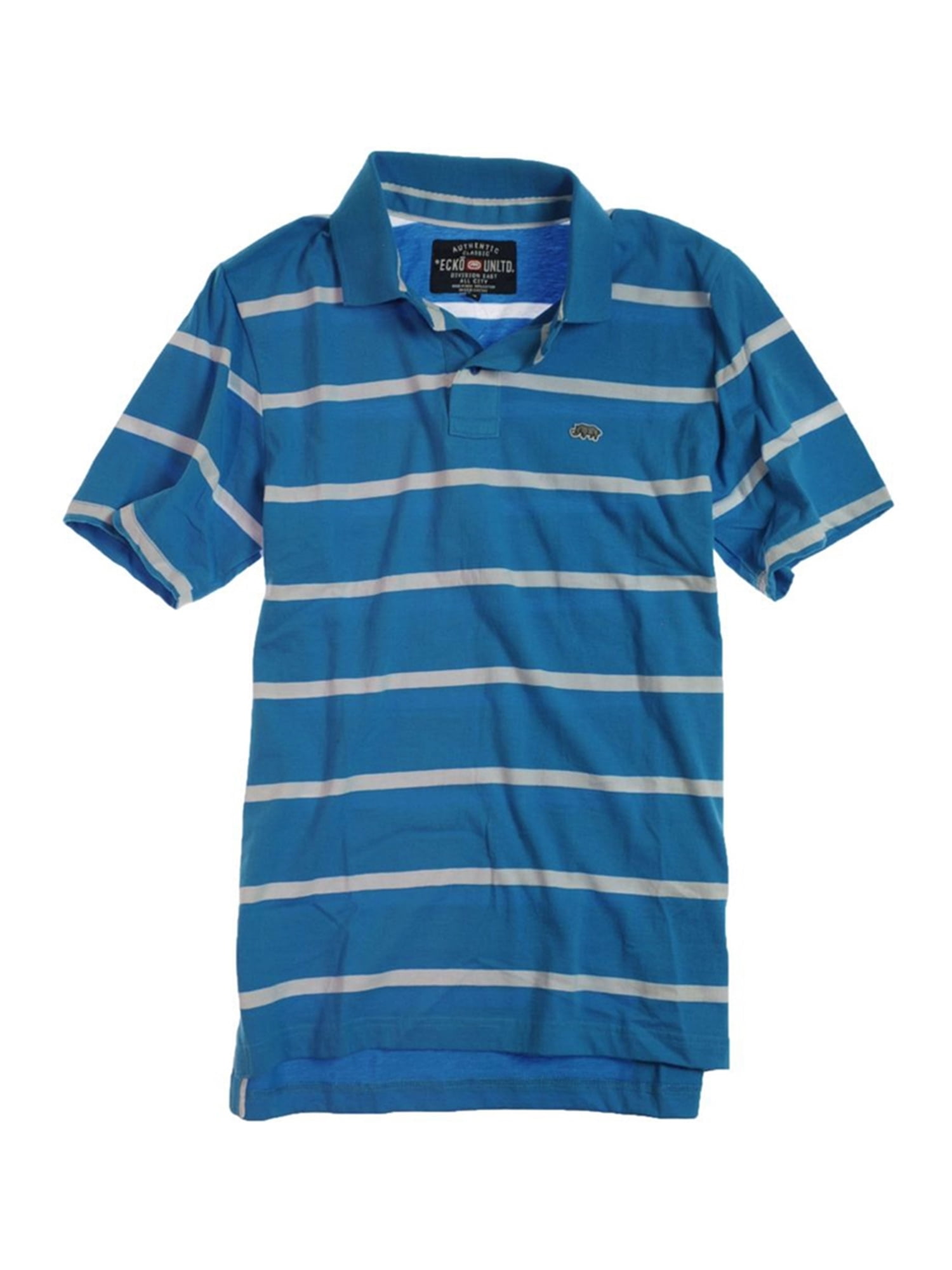 Ecko Unltd. Mens Clean Stripe Jersey Rugby Polo Shirt brightblue XS ...
