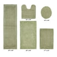 thumbnail image 2 of Better Trends 5 Piece Premium Bathroom Rug Set 100% Cotton Soft Tufted Bath Mat Water absorbent Reversible U shape Toilet Bath Rug Perfect for Bathroom, Shower and Bathtub Use, Sage - Edge Collection, 2 of 5