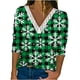 thumbnail image 2 of Puntoco Mujer Navidad Moda Impreso Encaje Manga Larga Blusa Cuello V Casual tops Puntoco Puntoco-7122, 2 of 5