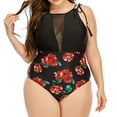 thumbnail image 4 of sovlvnd Deals Women Plus Size Comfortable Lightweight Floral Print Casual Sexy Trendy Swimsuit Bikini Beachwear Swimwear, 4 of 8