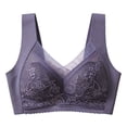 thumbnail image 5 of PMVFHDE Seamless Wireless Lace Bra Non Padded Bralette Comfortable Soft Daily Casual Wear Women's Unlined Lightweight Breathable Smooth Stretch Fit Purple - 5L, 5 of 5