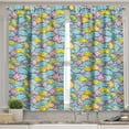 thumbnail image 2 of Ambesonne Fishes Valance & Curtain, Maritime Themed Fauna, 55"x36", Multicolor, 2 of 6