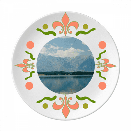

Mountain River Forest Reflection Sky Cloud Flower Ceramics Plate Tableware Dinner Dish