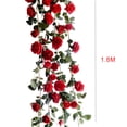 thumbnail image 4 of Vides de rosas artificiales Flores de seda falsas Guirnaldas Colgando Rosa Telón de fondo de boda Oficina en casa Decoración de arco 1.8 m Inevent HA1071-03B, 4 of 6