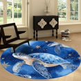 thumbnail image 4 of Round Rug Blue 5ft Watercolor Turtle Area Rugs Washable Rug, Non-Slip Rugs for Living Room, Rugs for Bedroom, Circle Rug Low Pile Soft Room Decor for Teen Kids, 4 of 7