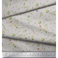 thumbnail image 3 of Soimoi Gray polyester Crepe Fabric Yellow Mustard Leaves Printed Fabric 1 Yard 42 Inch Wide, 3 of 3