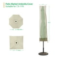thumbnail image 2 of Sonerlic Table Umbrella Cover, 7.5–11ft Patio Deck Zippered Parasol Waterproof Umbrella Covers for Outdoor Umbrellas,KhaKi & Brown, 2 of 6
