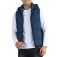 thumbnail image 5 of INSPIRE CHIC Men's Puffer Vest Warm Sleeveless Jacket with Detachable Hooded Winter Padded Vest L Dark Blue, 5 of 6