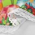 thumbnail image 4 of SKYSONIC Easter Rabbit Balloon Round Tablecloth 60inch Indoor Wrinkle Free, Cartoon Egg Rainbow Circular Lace Table Cover Washable for Kitchen Party BBQ Dining Decor, 4 of 7