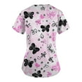 thumbnail image 6 of BDPORKAS Butterfly Scrubs for Women Stretchy Nurse Scrub Top V-Neck Casual Nursing Tops, 6 of 6