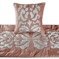 thumbnail image 2 of Luxury Peach & Ivory Full 68 x 18 inch Bed Runner with pillow cover, Velvet Applique Bed Scarf, Abstract Modern - Peach Elegance, 2 of 5