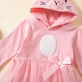 thumbnail image 7 of CAICJ98 Baby Girl Easter Outfit Infant Bunny Onesie Ruffle Tulle Tutu Dress Bubble Romper Hooded Jumpsuit With Ear (Pink,0-3 Months), 7 of 7