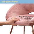 thumbnail image 6 of Velvet Dining Chair, Upholstered Low Back Accent Chair Modern Vanity Chair with Golden Legs Non-slip Side Chair for Kitchen, Living Room, Makeup Room - Pink, 6 of 10