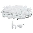 thumbnail image 2 of Plastic Cable Fixed Clips High Carbon Steel Nail Wire Clamp TV Phone Fixings 20mm, 2 of 9