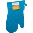 thumbnail image 2 of MUkitchen 100% Quilted Cotton Oven Mitt, Aquamarine - 13 inches, 2 of 2